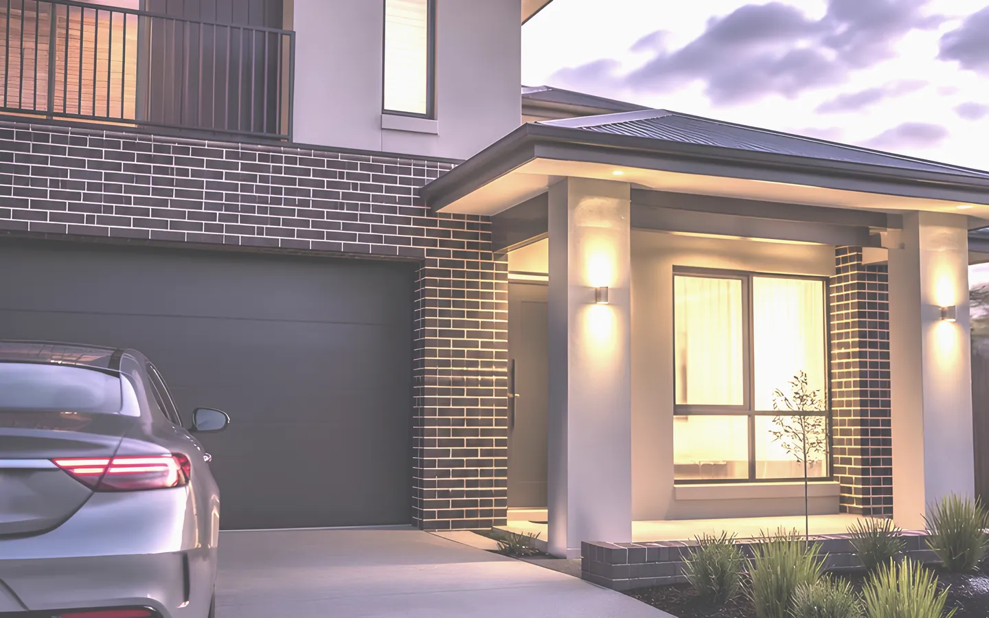 Modern Australian home with a car in the driveway