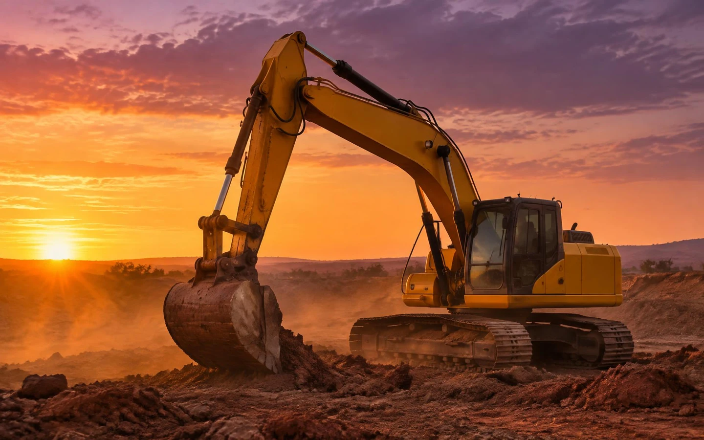 Excavator and tools on an Australian construction site