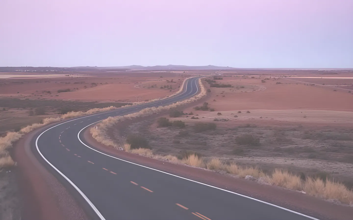 Three step journey along an Australian road at golden hour
