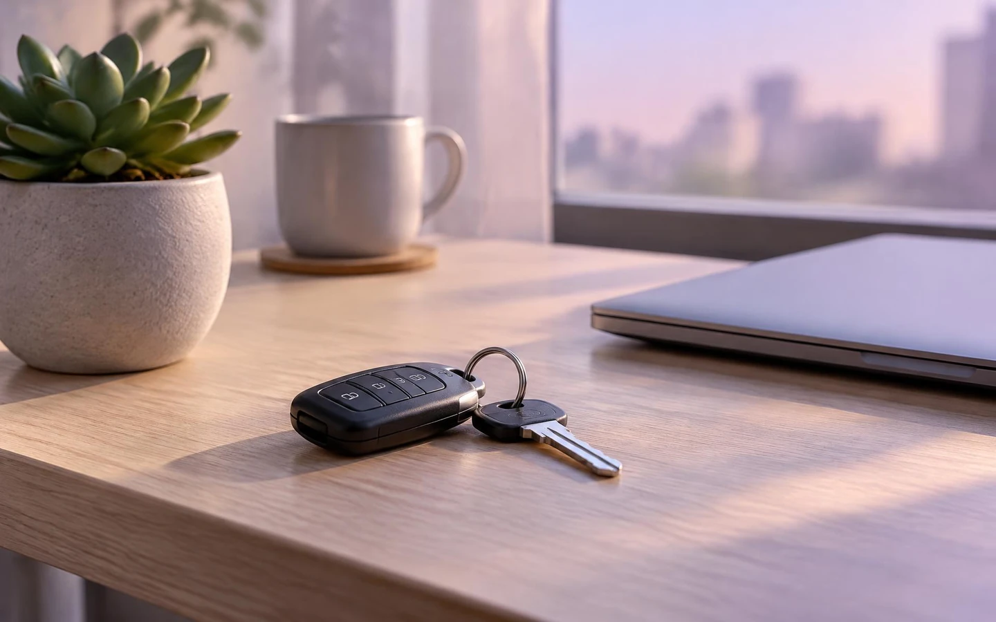Downward trending rate chart printed beside car keys